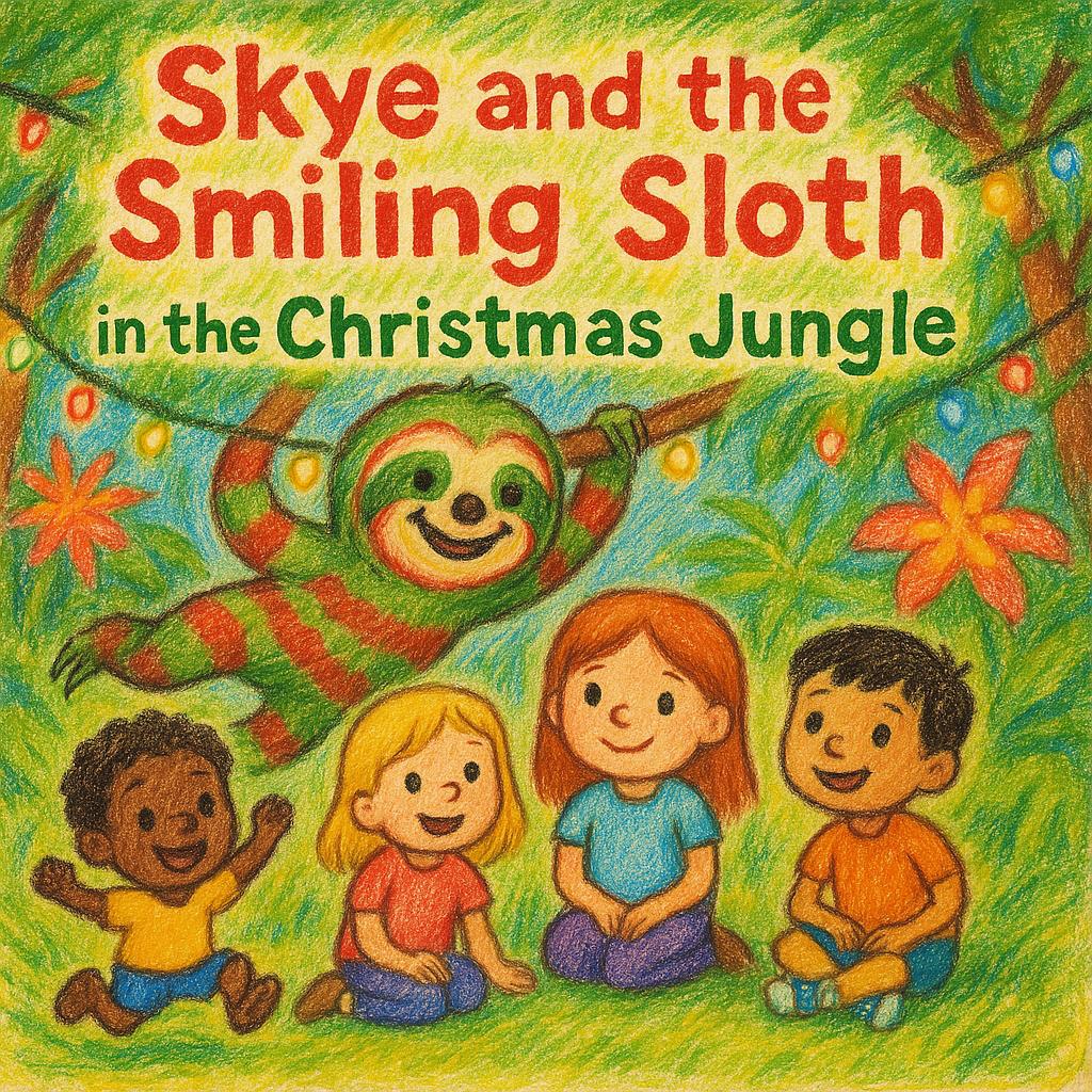 Skye and the Smiling Sloth in the Christmas Jungle