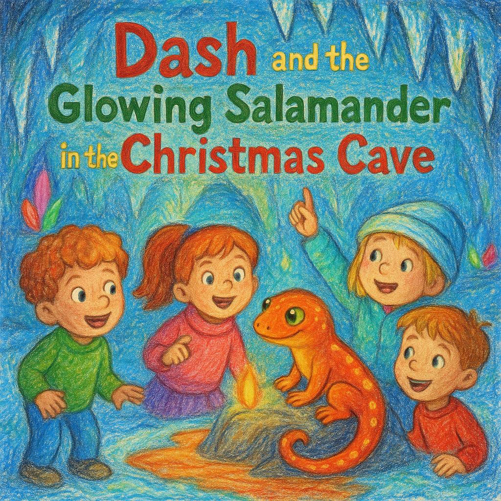 Dash and the Glowing Salamander in the Christmas Cave