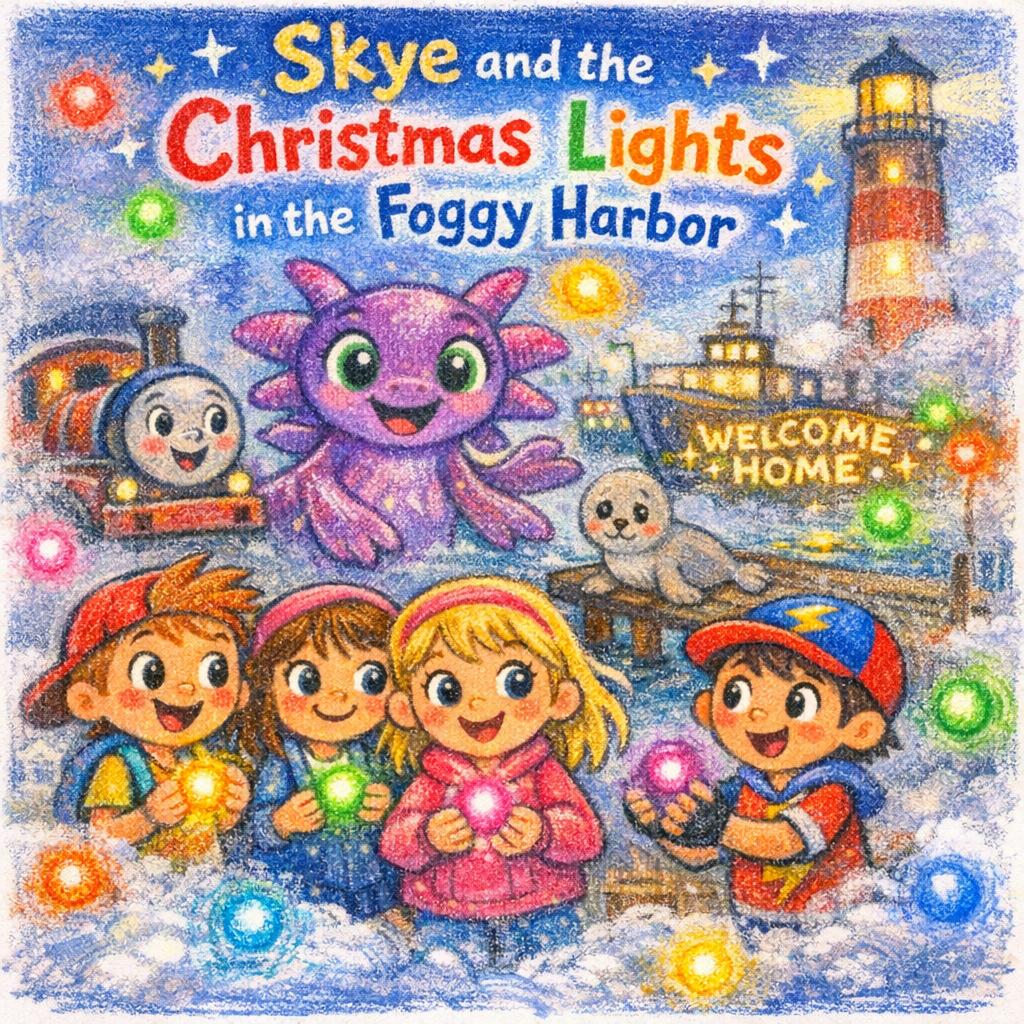 Skye and the Christmas Lights in the Foggy Harbor