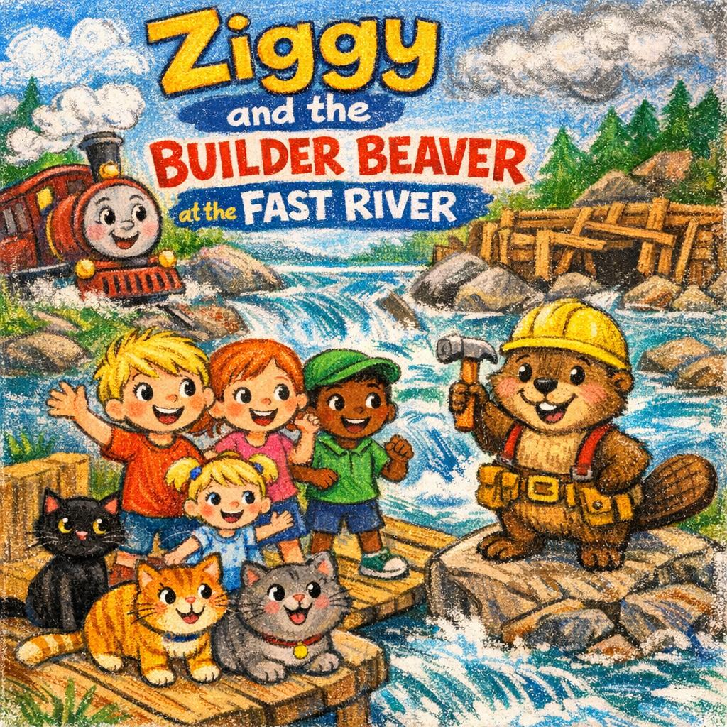 Ziggy and the Builder Beaver at the Fast River
