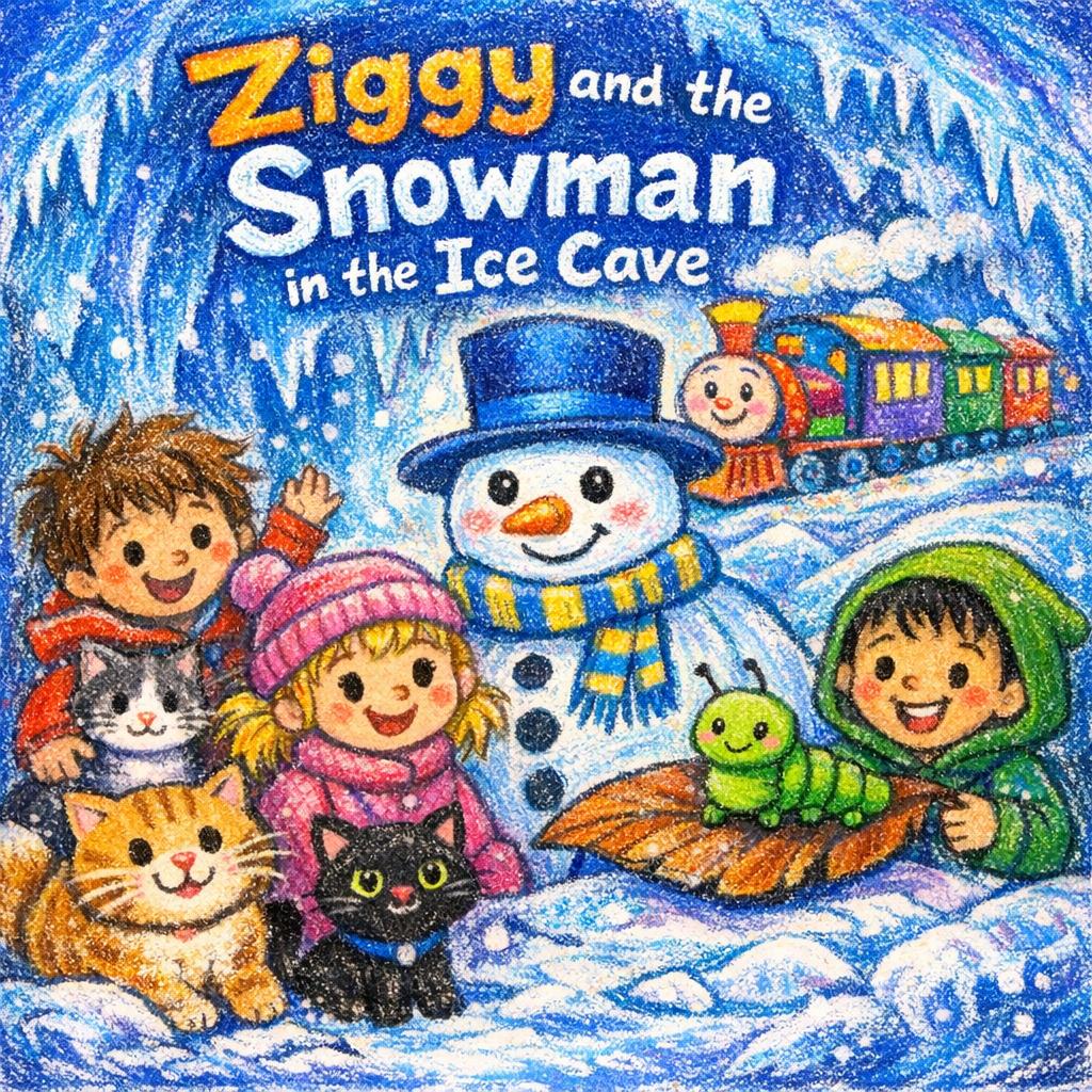 Ziggy and the Snowman in the Ice Cave