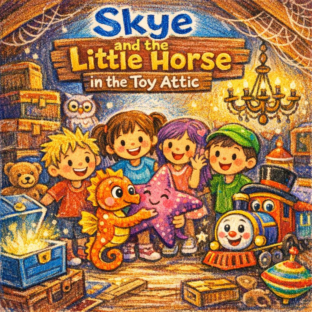 Skye and the Little Horse in the Toy Attic