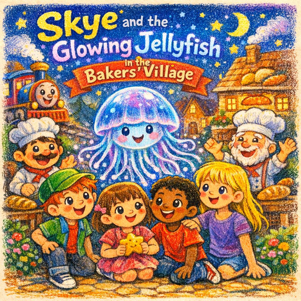 Skye and the Glowing Jellyfish in the Bakers' Village